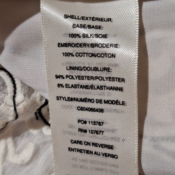 Alice + Olivia Sheer 100% Silk Blouse Women's Small Embroidered Lined Chiffon - Picture 9 of 9